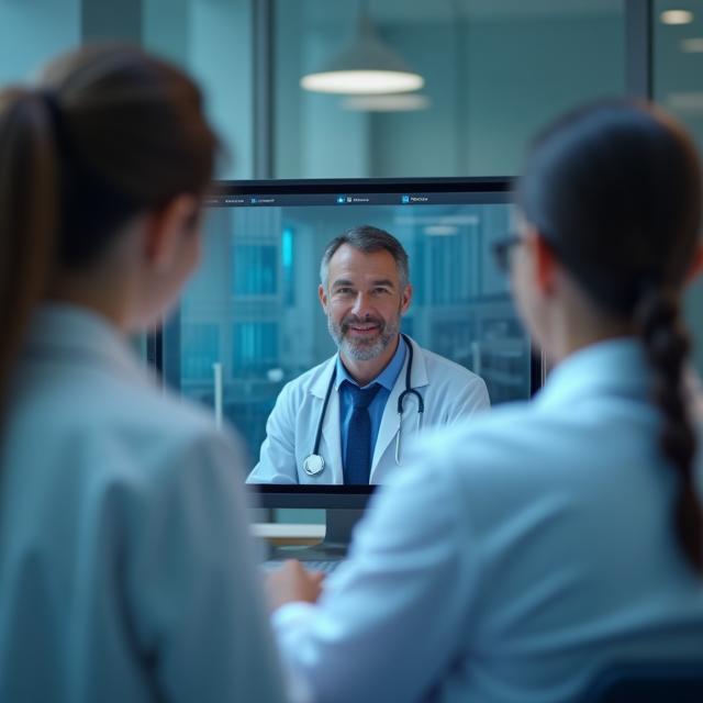 Dokter melakukan video call dengan pasien
